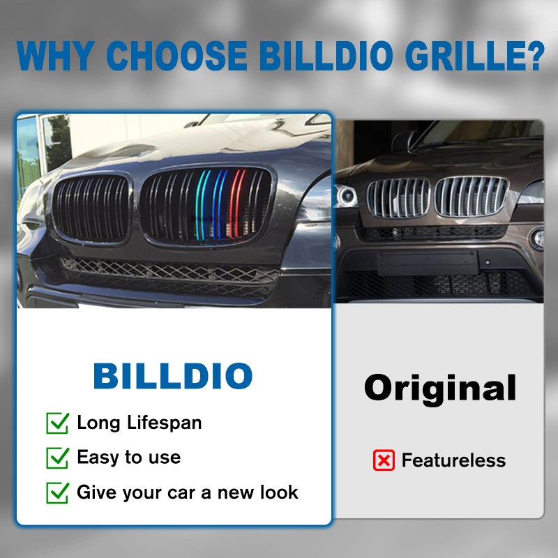 BILLDIO Grill Gloss Black M Color Compatible with 2007-2014 BMW X5 E70 X6 E71 Front Kidney Grille ABS with Double Slats - Image 5